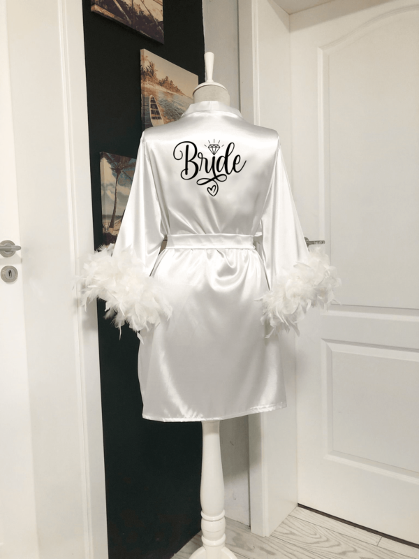 Halat Mireasa Personalizat Alb Universal cu Pene 2024134