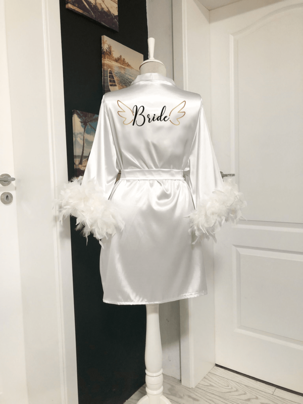 Halat Mireasa Personalizat Alb Universal cu Pene 2024126