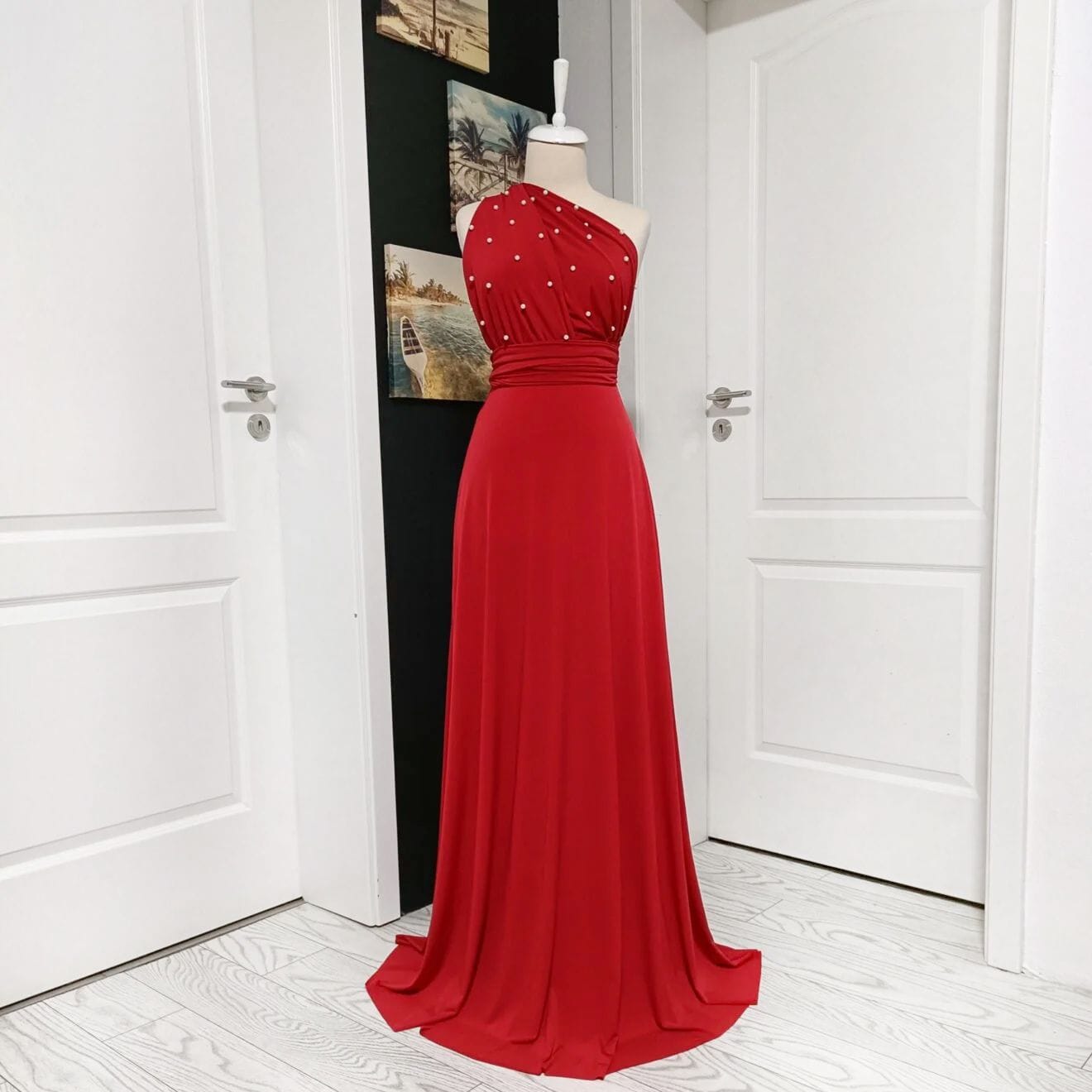 Rochie Versatilă Lycra cu perle lungă RVP02