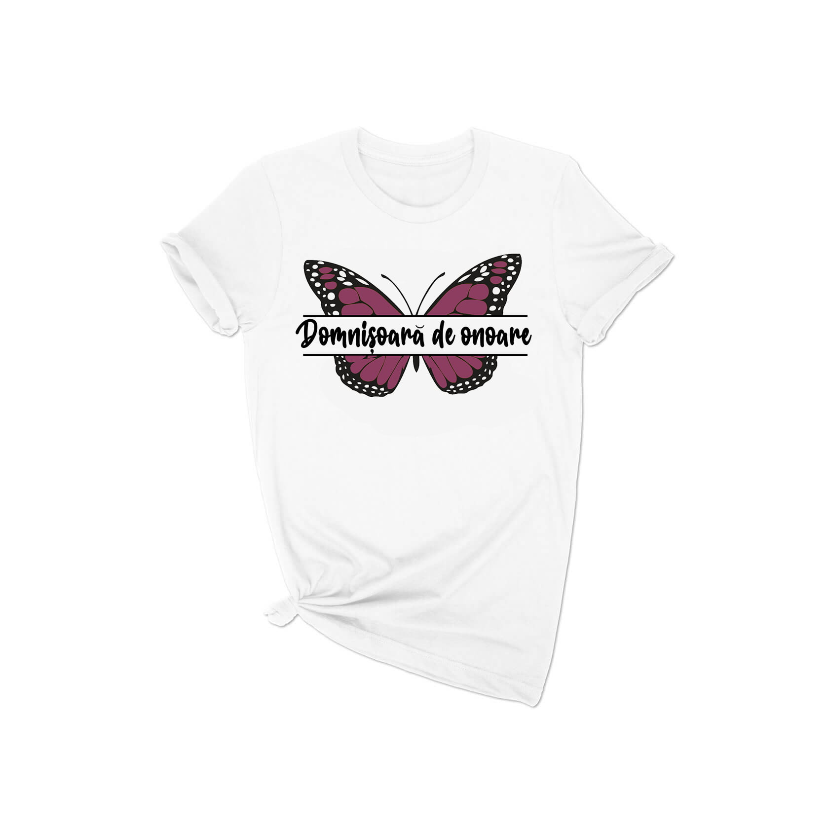 Tricou personalizat Fluture Roz Plamaniu FLT010